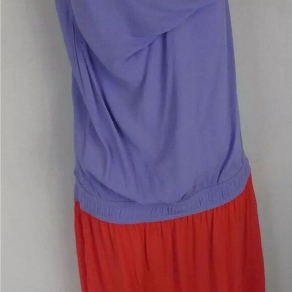 DVF Dress/cowlneck sleeveless 2 dress/Side/ruching/Purple & Red Dress - Picture 9 of 10